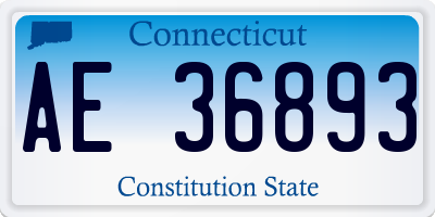 CT license plate AE36893