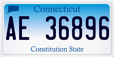 CT license plate AE36896