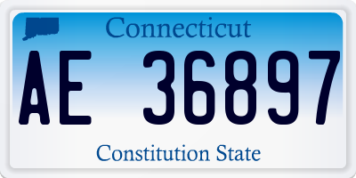 CT license plate AE36897