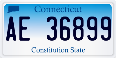 CT license plate AE36899