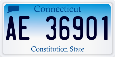 CT license plate AE36901