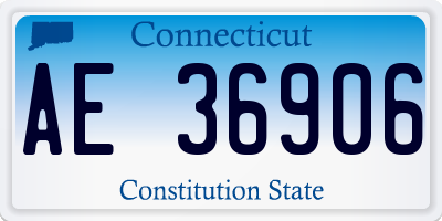 CT license plate AE36906