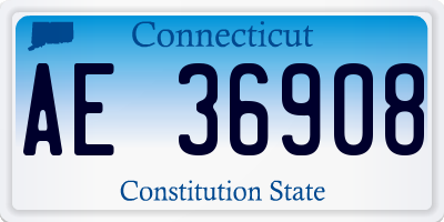 CT license plate AE36908