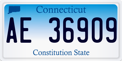 CT license plate AE36909