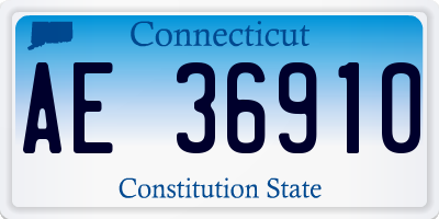 CT license plate AE36910