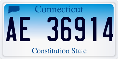 CT license plate AE36914