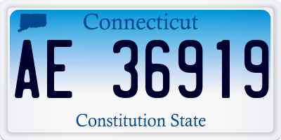 CT license plate AE36919