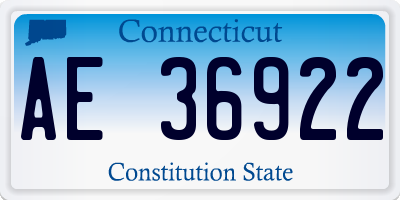 CT license plate AE36922