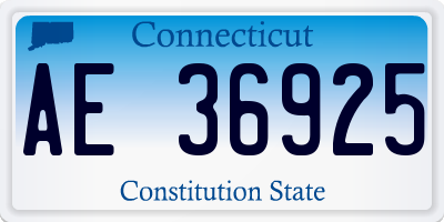 CT license plate AE36925