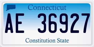 CT license plate AE36927