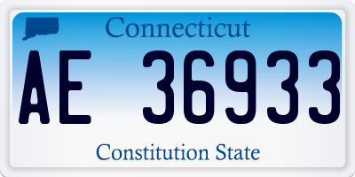 CT license plate AE36933