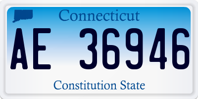 CT license plate AE36946