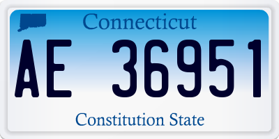 CT license plate AE36951