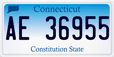 CT license plate AE36955