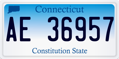 CT license plate AE36957