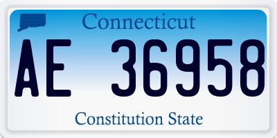 CT license plate AE36958