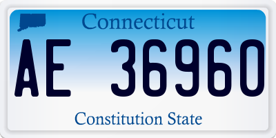 CT license plate AE36960