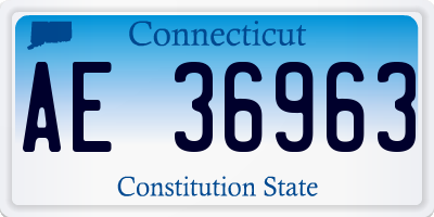 CT license plate AE36963