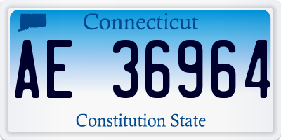 CT license plate AE36964