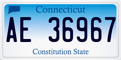 CT license plate AE36967