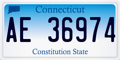 CT license plate AE36974