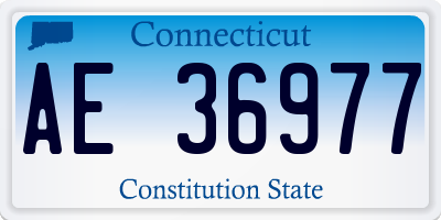 CT license plate AE36977