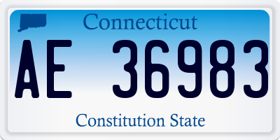CT license plate AE36983