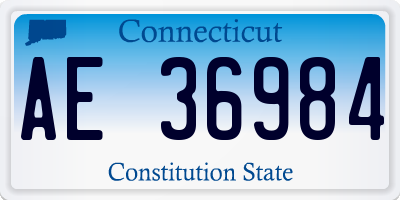 CT license plate AE36984