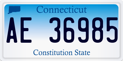 CT license plate AE36985