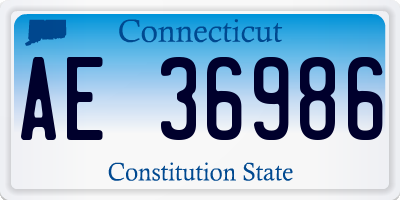CT license plate AE36986