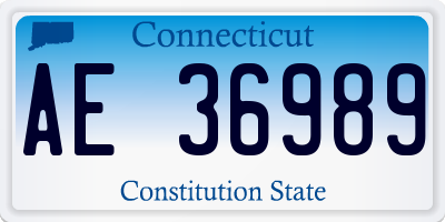 CT license plate AE36989