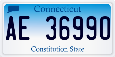 CT license plate AE36990