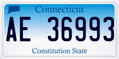 CT license plate AE36993