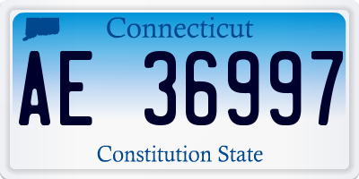 CT license plate AE36997
