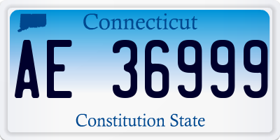 CT license plate AE36999