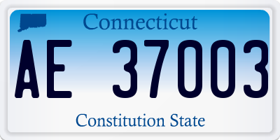CT license plate AE37003