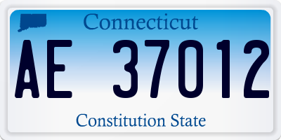 CT license plate AE37012