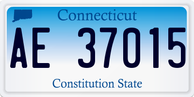 CT license plate AE37015