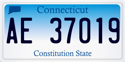 CT license plate AE37019