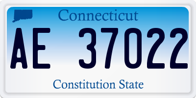 CT license plate AE37022