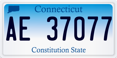 CT license plate AE37077