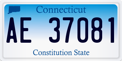 CT license plate AE37081
