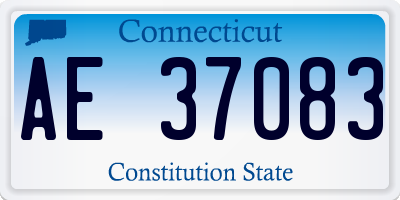 CT license plate AE37083