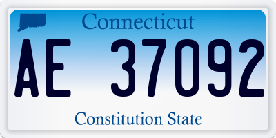 CT license plate AE37092