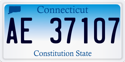 CT license plate AE37107