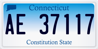 CT license plate AE37117