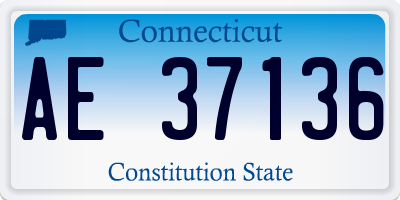 CT license plate AE37136
