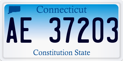 CT license plate AE37203