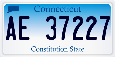 CT license plate AE37227