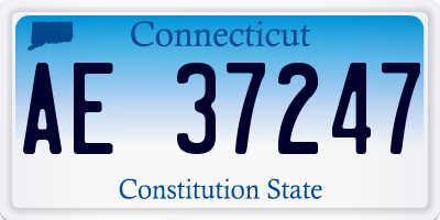 CT license plate AE37247